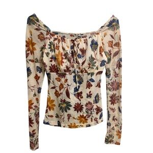 Mesh flower long sleeve
